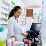 A healthcare expert working on her pc