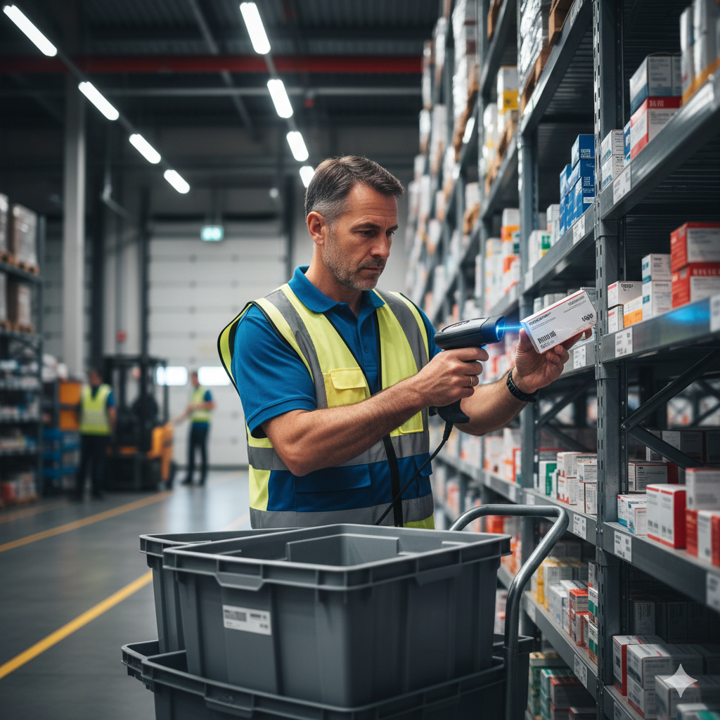pharmaceutical wholesaler scanning products