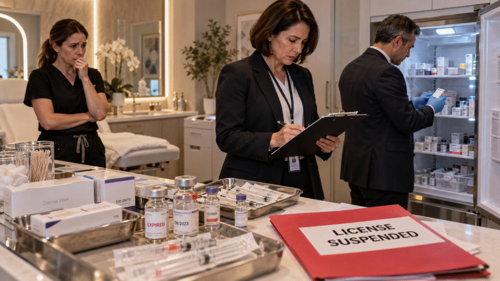 Inspectors inspecting a medical spa